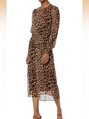 Tommy Hilfiger Leopard-Print Midi Dress in Brown and Black